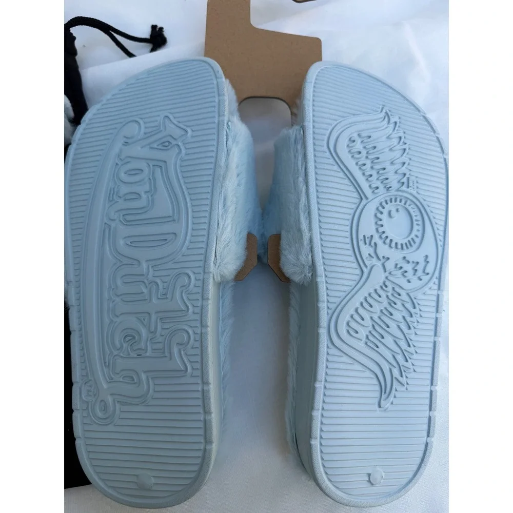 Y2K Von Dutch Fuzzy Blue Mini Bowling Handbag & Slippers Set Size 8 - Picture 2 of 7